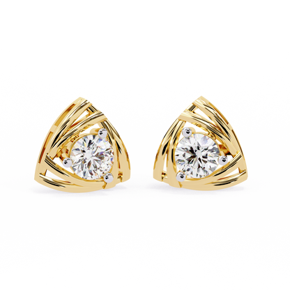 Trinity Geometric Solitaire Lab Grown Diamond Studs