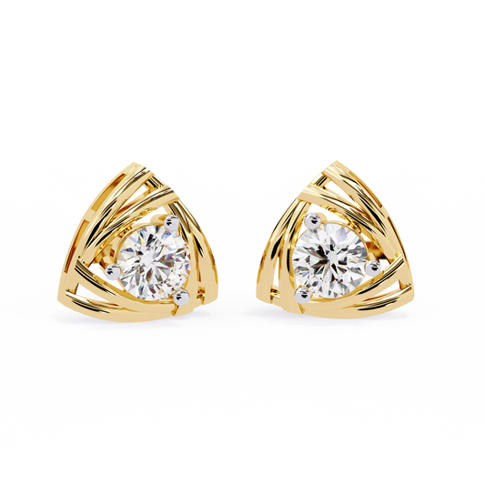 Trinity Geometric Solitaire Lab Grown Diamond Studs