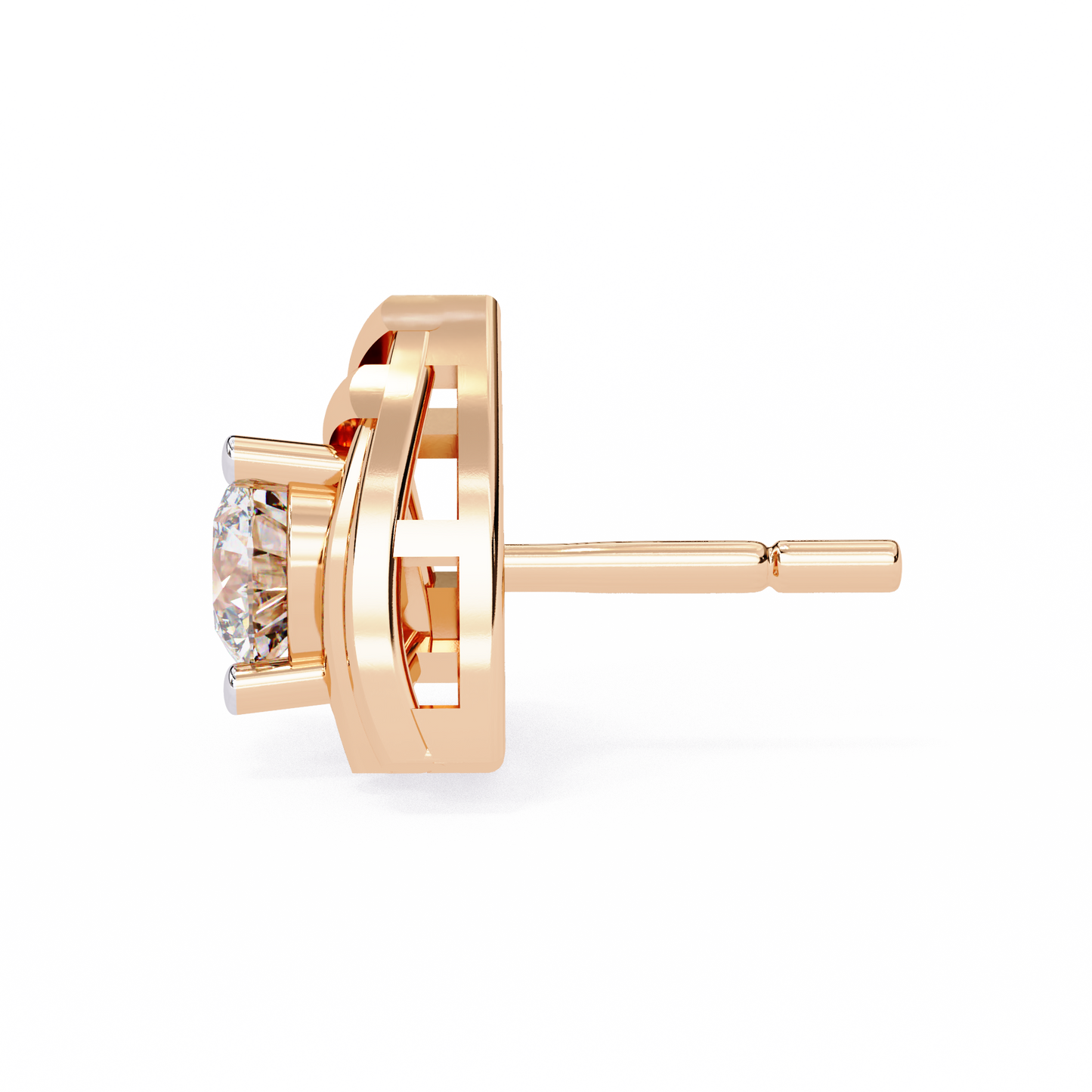 trinity geometric solitaire lab grown diamond studs