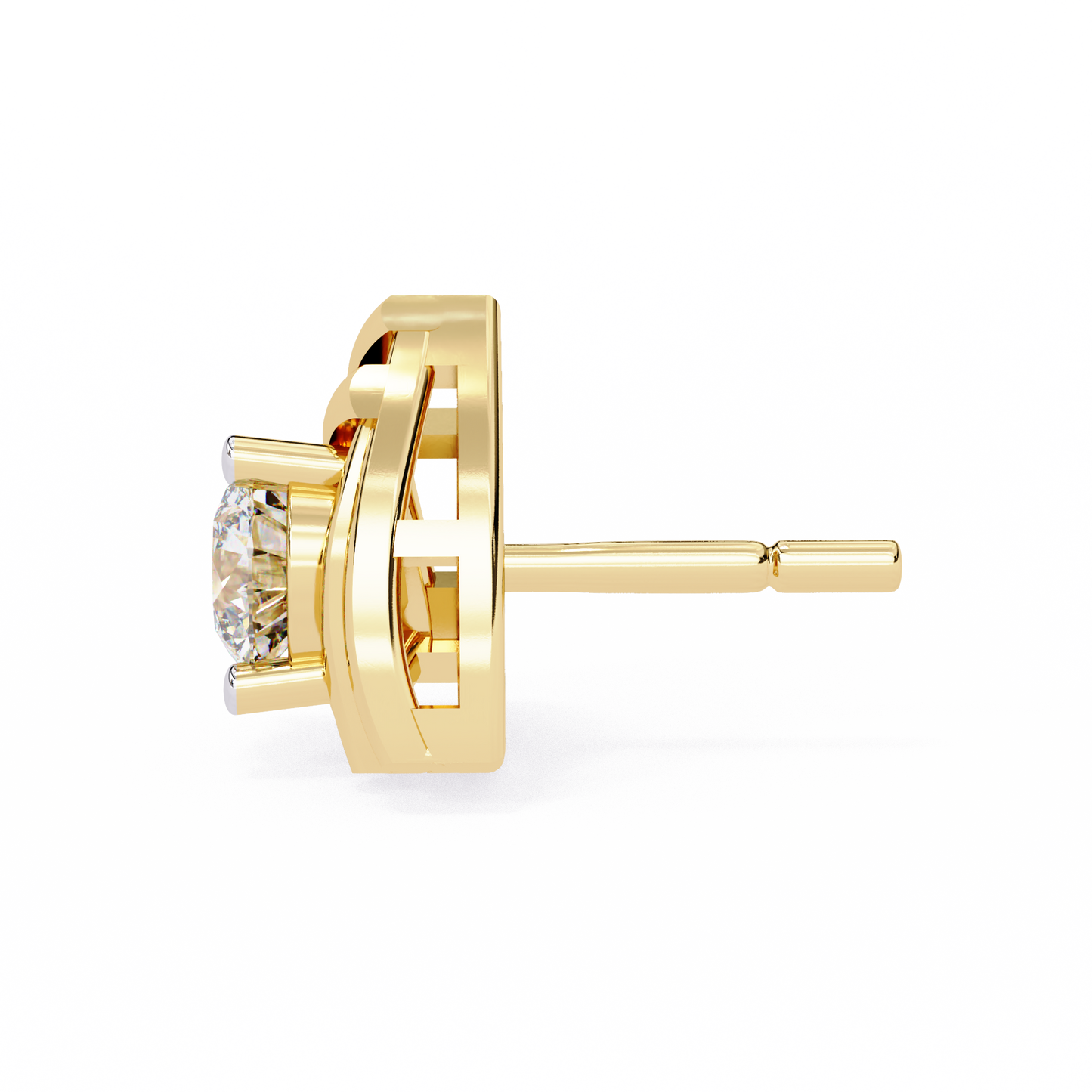 trinity geometric solitaire lab grown diamond studs