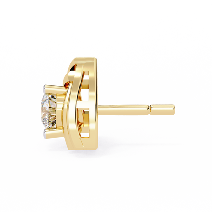 Trinity Geometric Solitaire Lab Grown Diamond Studs