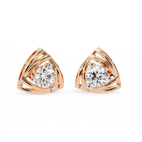 Trinity Geometric Solitaire Lab Grown Diamond Studs - Ophiratbf