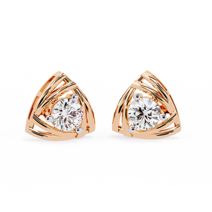 Trinity Geometric Solitaire Lab Grown Diamond Studs