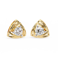 Trinity Geometric Solitaire Lab Grown Diamond Studs - Ophiratbf
