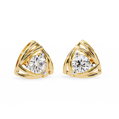 Trinity Geometric Solitaire Lab Grown Diamond Studs