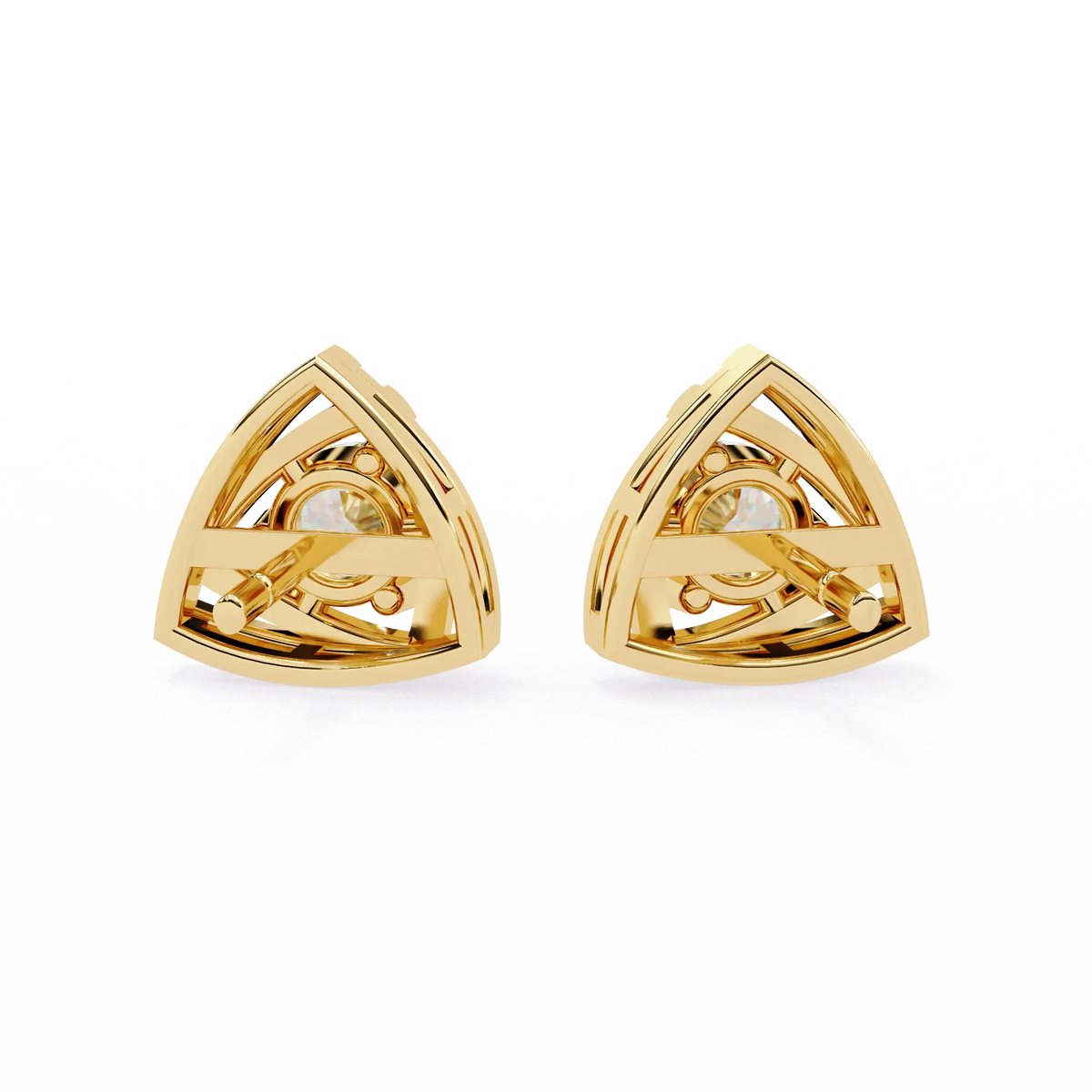 Trinity Geometric Solitaire Lab Grown Diamond Studs - Ophiratbf