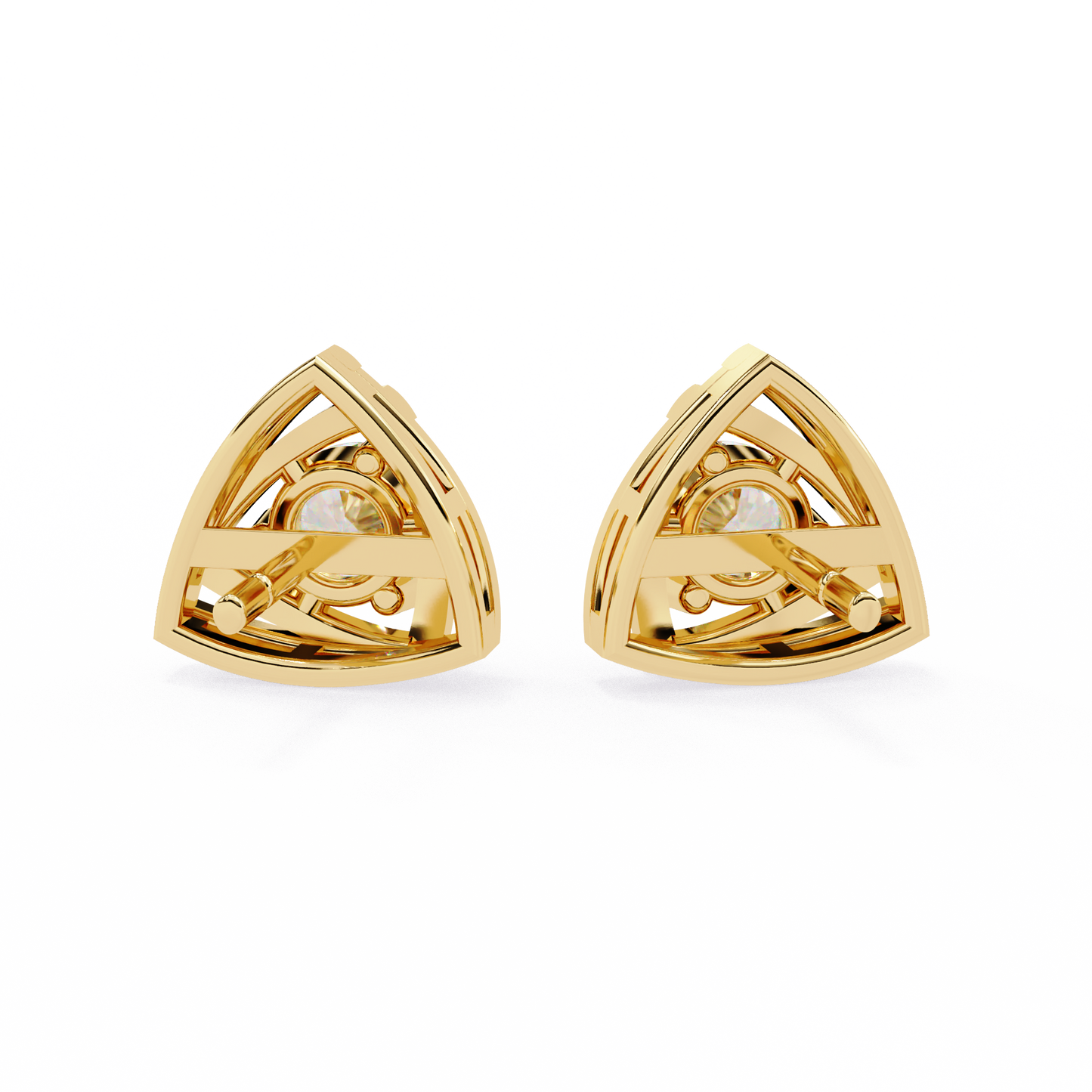 trinity geometric solitaire lab grown diamond studs