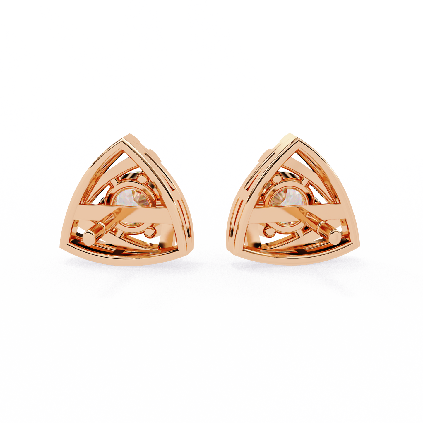 trinity geometric solitaire lab grown diamond studs