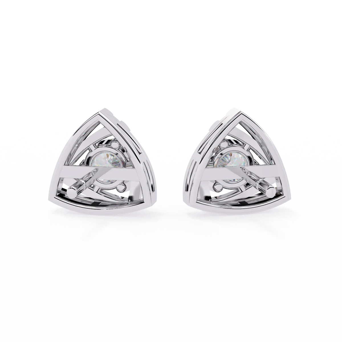 Trinity Geometric Solitaire Lab Grown Diamond Studs - Ophiratbf