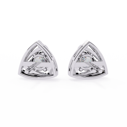 Trinity Geometric Solitaire Lab Grown Diamond Studs