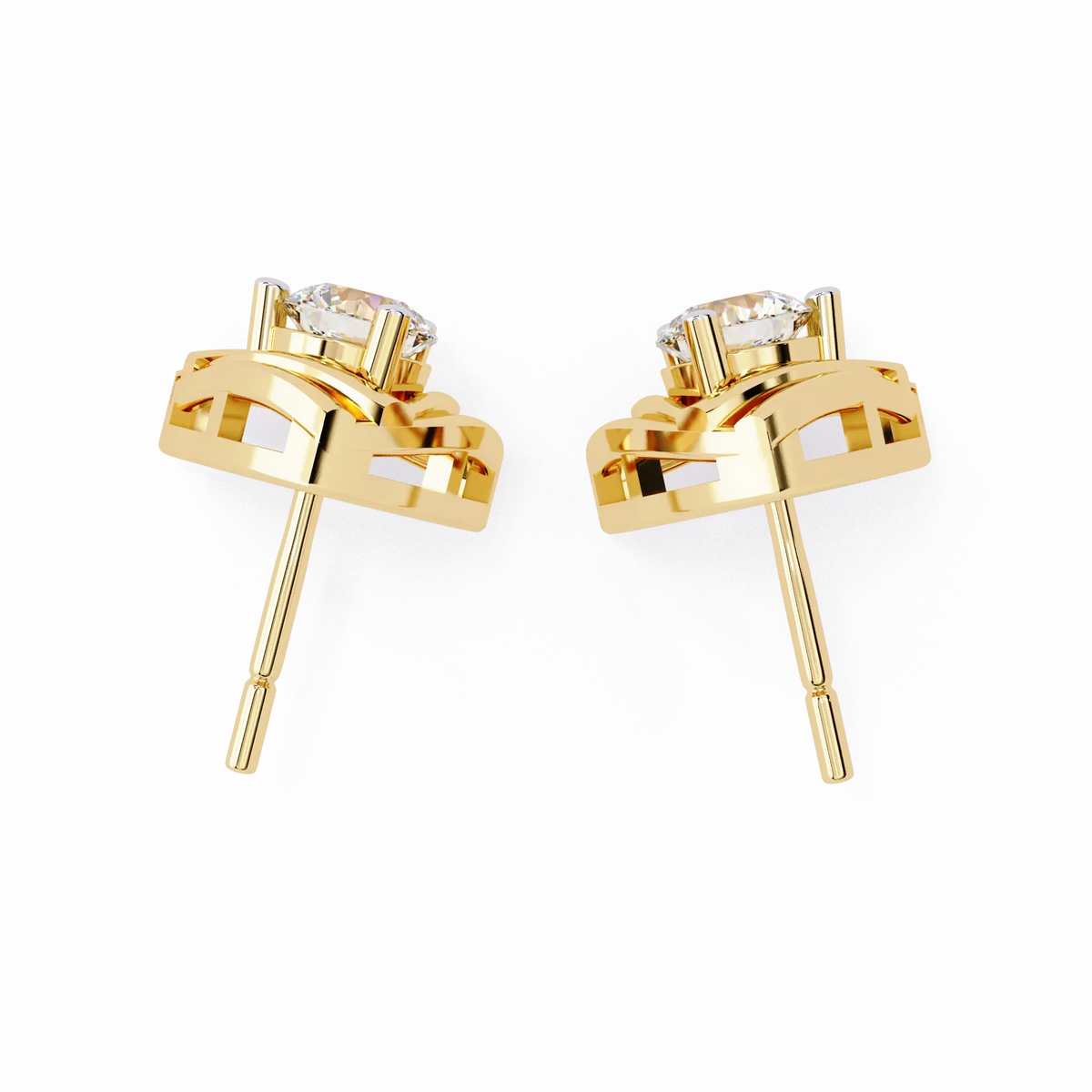 Trinity Geometric Solitaire Lab Grown Diamond Studs - Ophiratbf