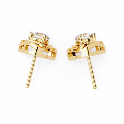 Trinity Geometric Solitaire Lab Grown Diamond Studs
