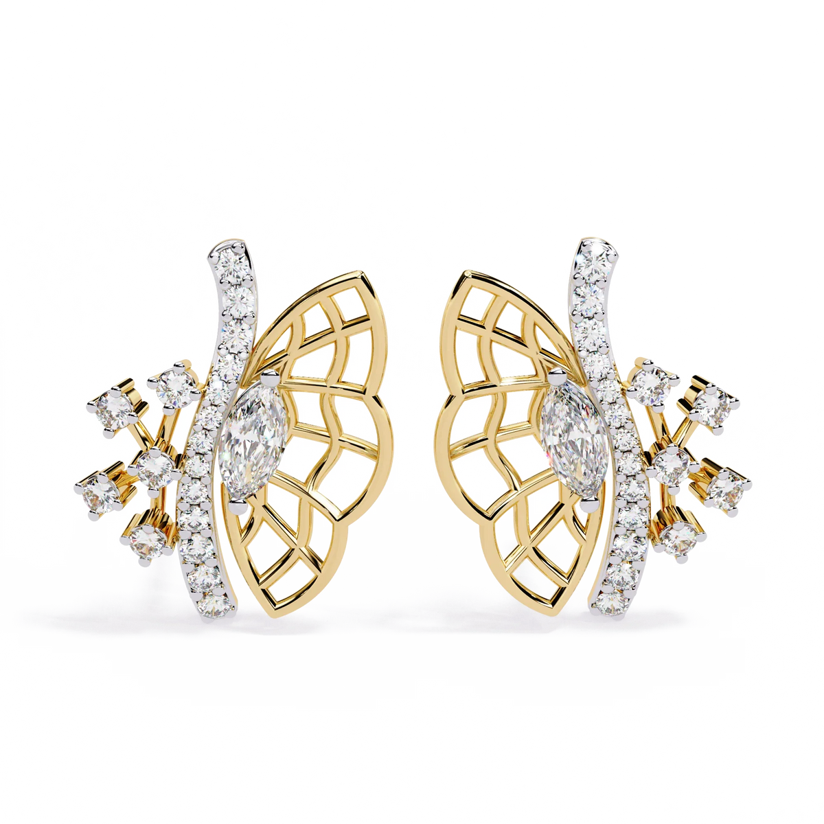 Papillon Marquise Lab Grown Diamond Butterfly Studs - Ophiratbf