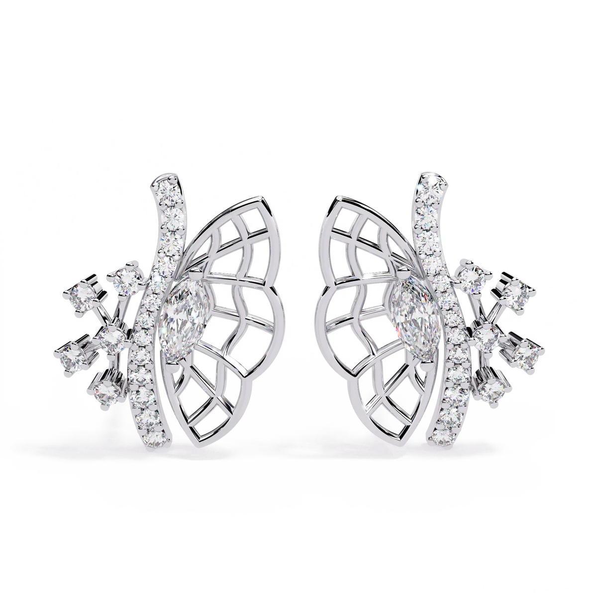 Papillon Marquise Lab Grown Diamond Butterfly Studs - Ophiratbf