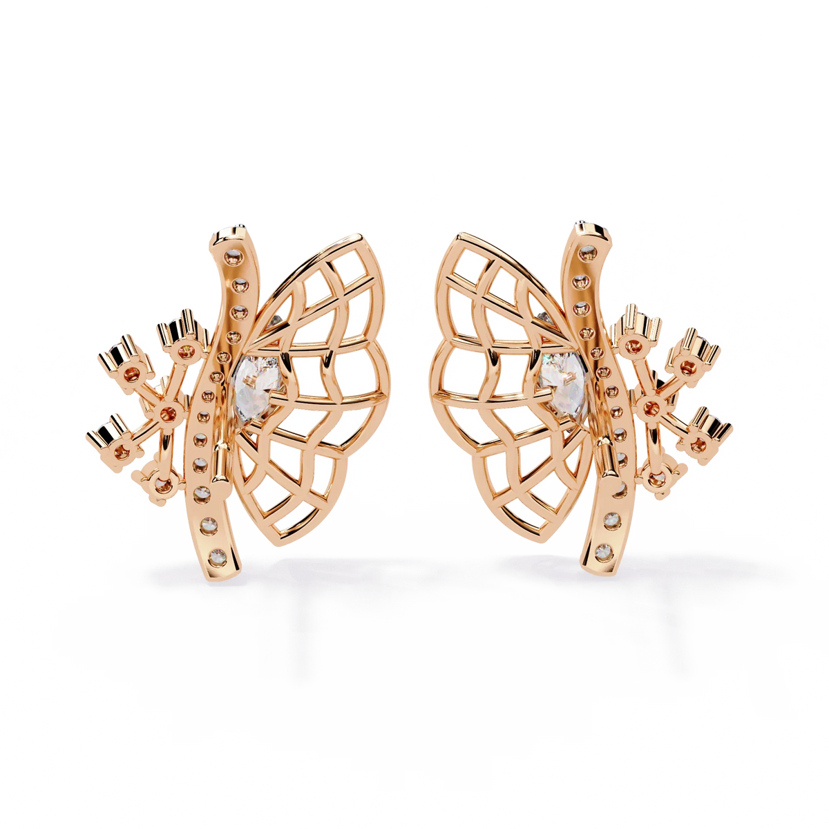 Papillon Marquise Lab Grown Diamond Butterfly Studs - Ophiratbf