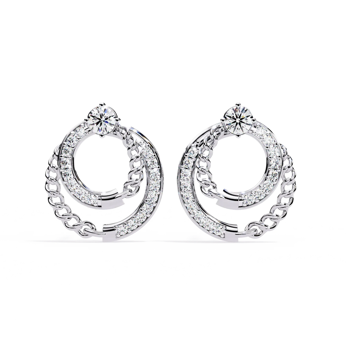 Axis Chain Link Lab Grown Diamond Studs - Ophiratbf