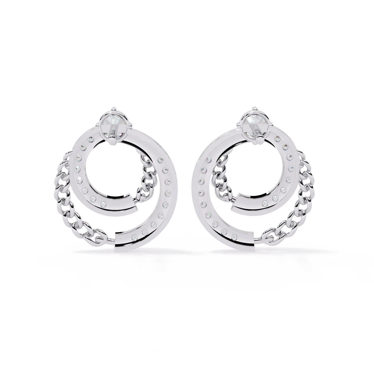 Axis Chain Link Lab Grown Diamond Studs - Ophiratbf