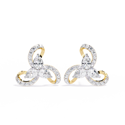 Trinity Swirl Cluster Lab Grown Diamond Studs
