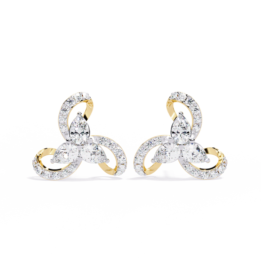 Trinity Swirl Cluster Lab Grown Diamond Studs