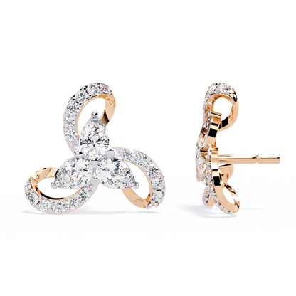 Trinity Swirl Cluster Lab Grown Diamond Studs