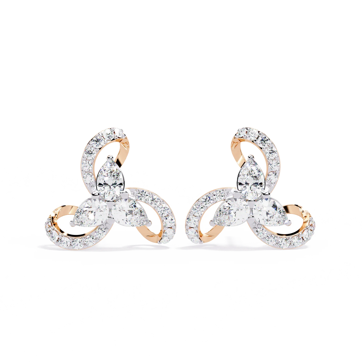 Trinity Swirl Cluster Lab Grown Diamond Studs - Ophiratbf