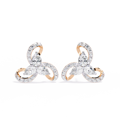 Trinity Swirl Cluster Lab Grown Diamond Studs