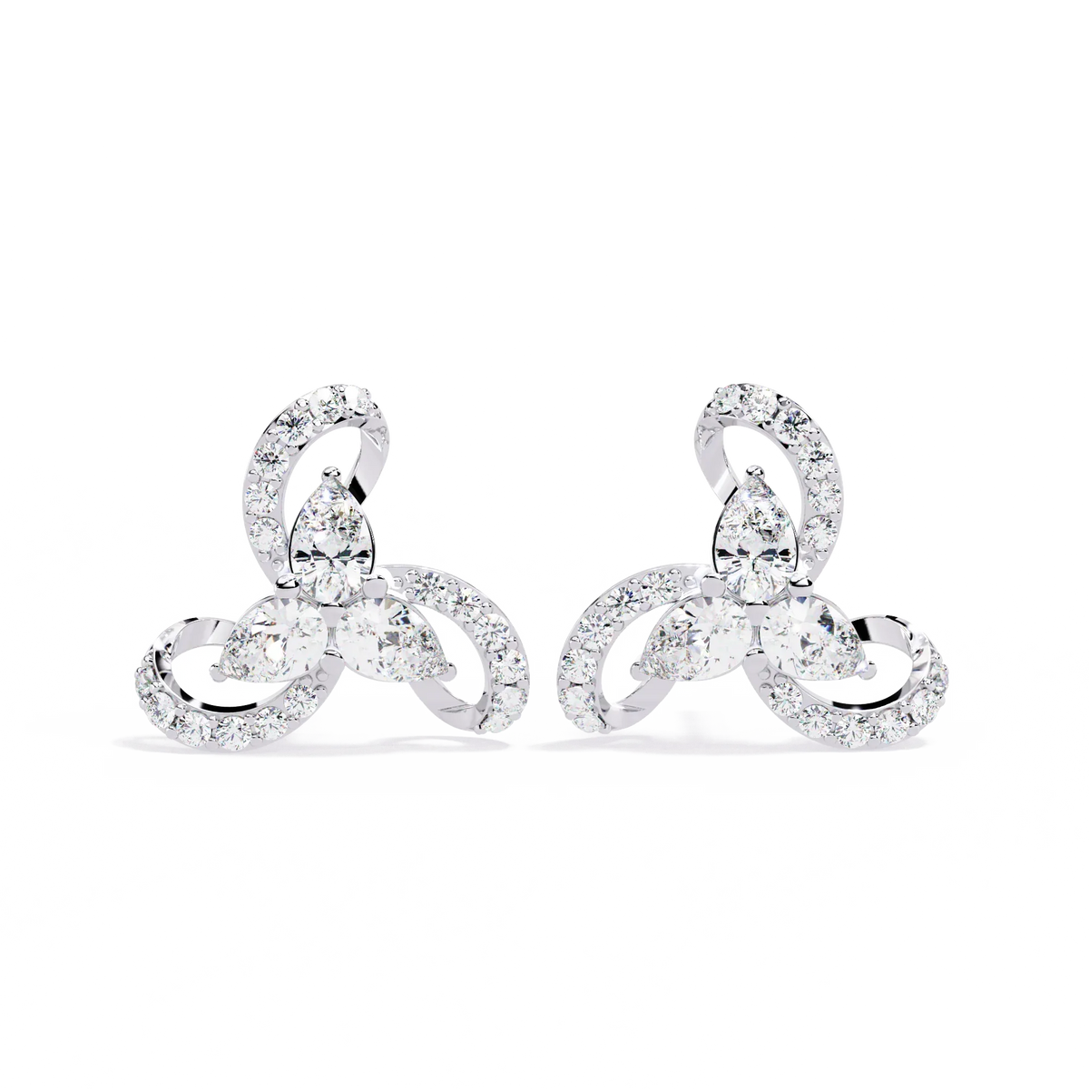 Trinity Swirl Cluster Lab Grown Diamond Studs - Ophiratbf