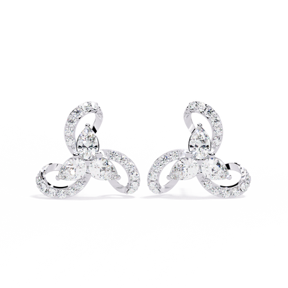 Trinity Swirl Cluster Lab Grown Diamond Studs