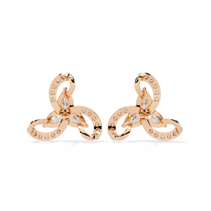 Trinity Swirl Cluster Lab Grown Diamond Studs