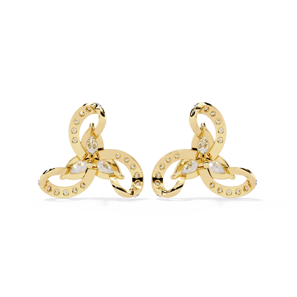 Trinity Swirl Cluster Lab Grown Diamond Studs - Ophiratbf