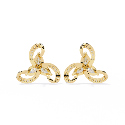 Trinity Swirl Cluster Lab Grown Diamond Studs