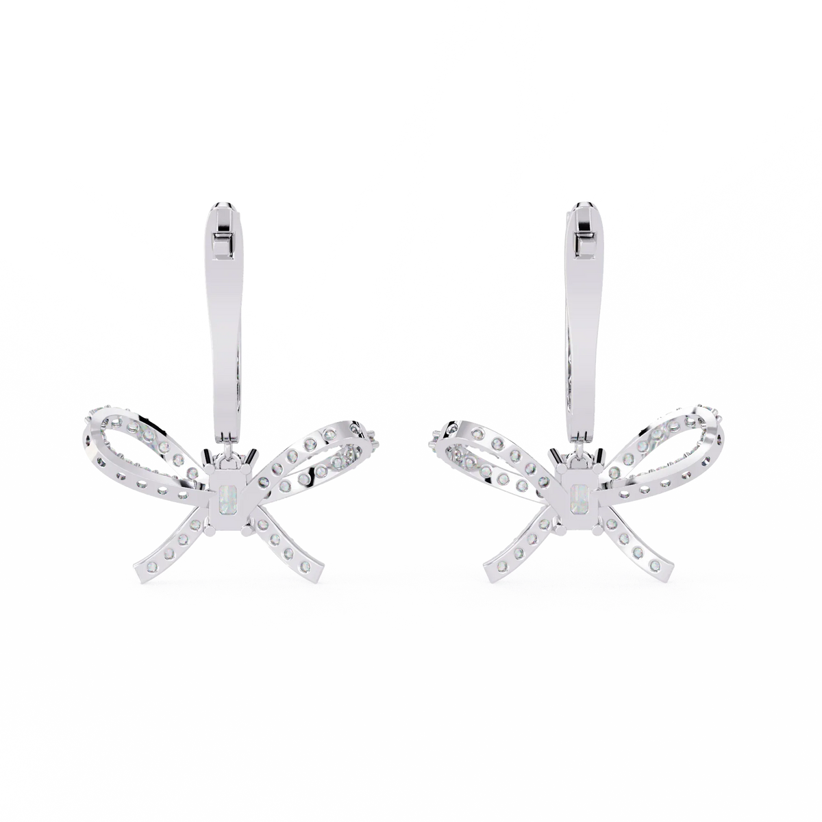 Celestine Bow Drop Emerald Lab Grown Diamond Earrings - Ophiratbf