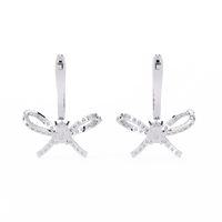 Celestine Bow Drop Emerald Lab Grown Diamond Earrings - Ophiratbf