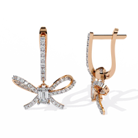 Celestine Bow Drop Emerald Lab Grown Diamond Earrings - Ophiratbf