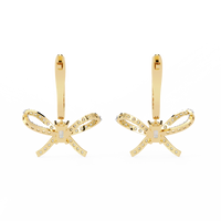 Celestine Bow Drop Emerald Lab Grown Diamond Earrings - Ophiratbf