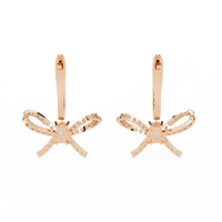 Celestine Bow Drop Emerald Lab Grown Diamond Earrings - Ophiratbf