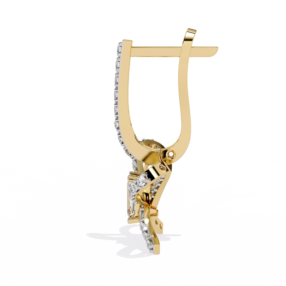 Celestine Bow Drop Emerald Lab Grown Diamond Earrings - Ophiratbf