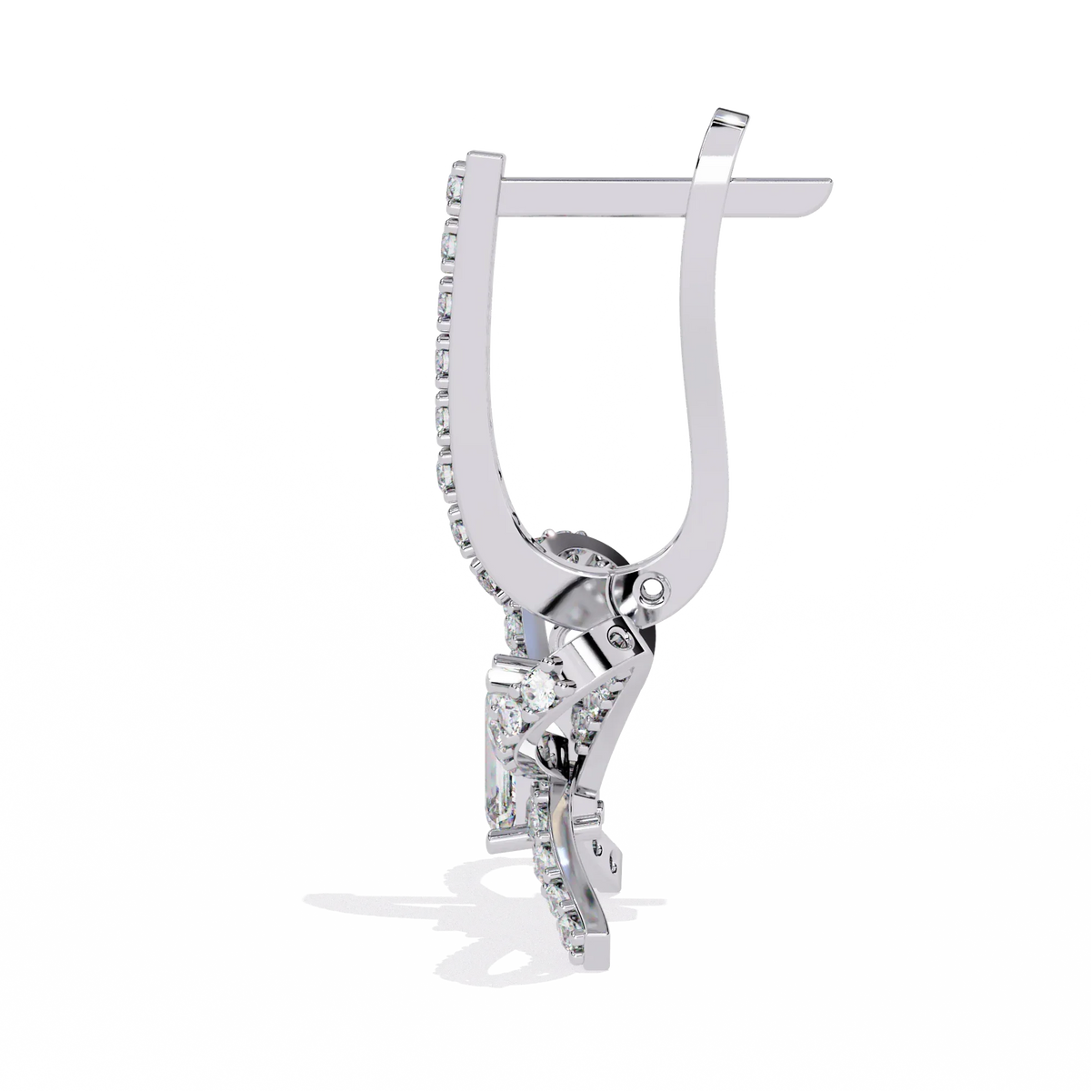 Celestine Bow Drop Emerald Lab Grown Diamond Earrings - Ophiratbf