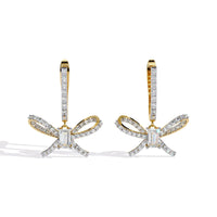 Celestine Bow Drop Emerald Lab Grown Diamond Earrings - Ophiratbf