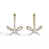 Celestine Bow Drop Emerald Lab Grown Diamond Earrings - Ophiratbf