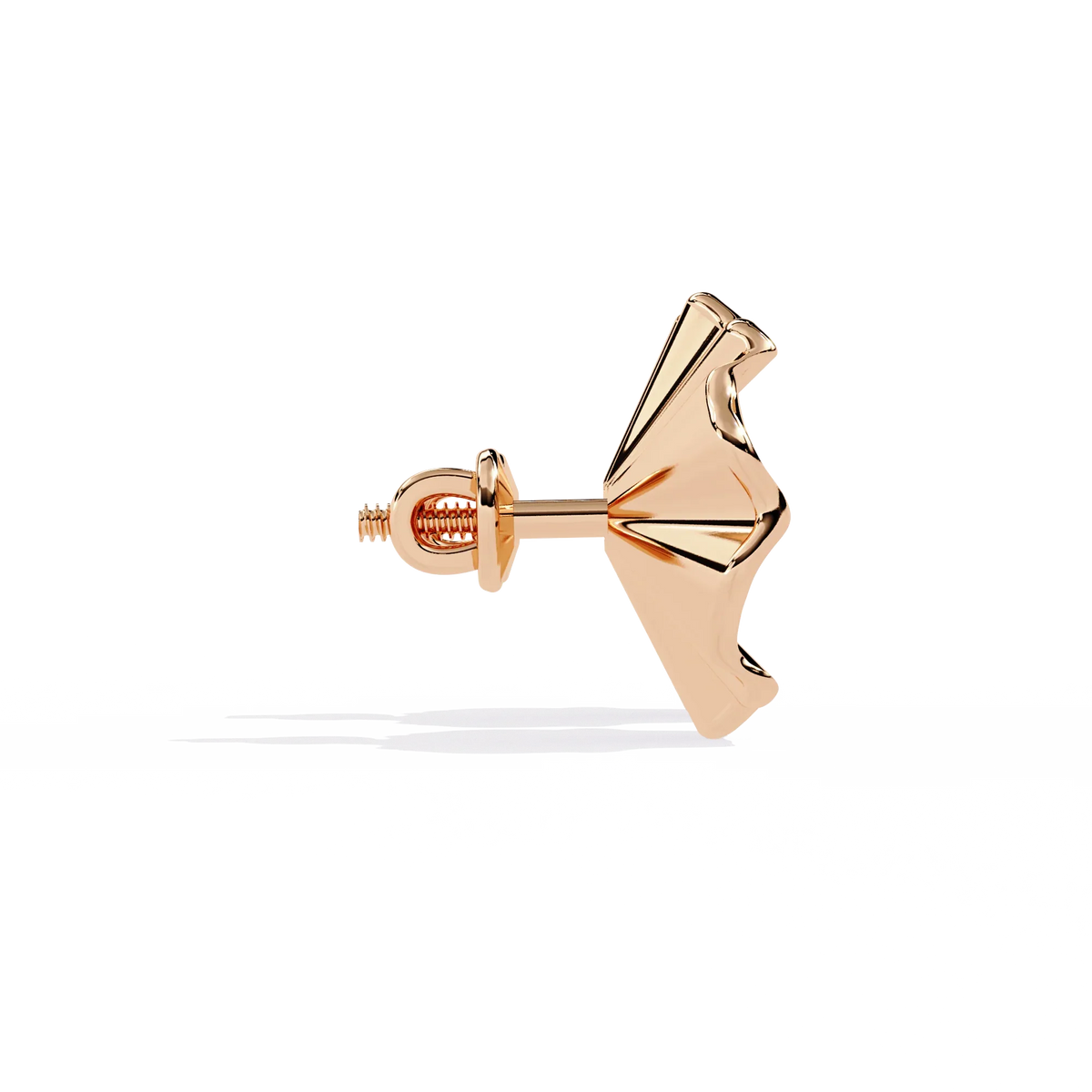 Aurora Fluted Gold Flower Lab Grown Diamond Studs - Ophiratbf