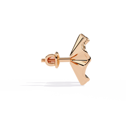 Aurora Fluted Gold Flower Lab Grown Diamond Studs