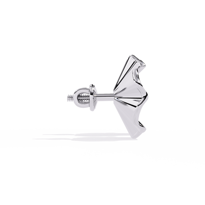 Aurora Fluted Gold Flower Lab Grown Diamond Studs