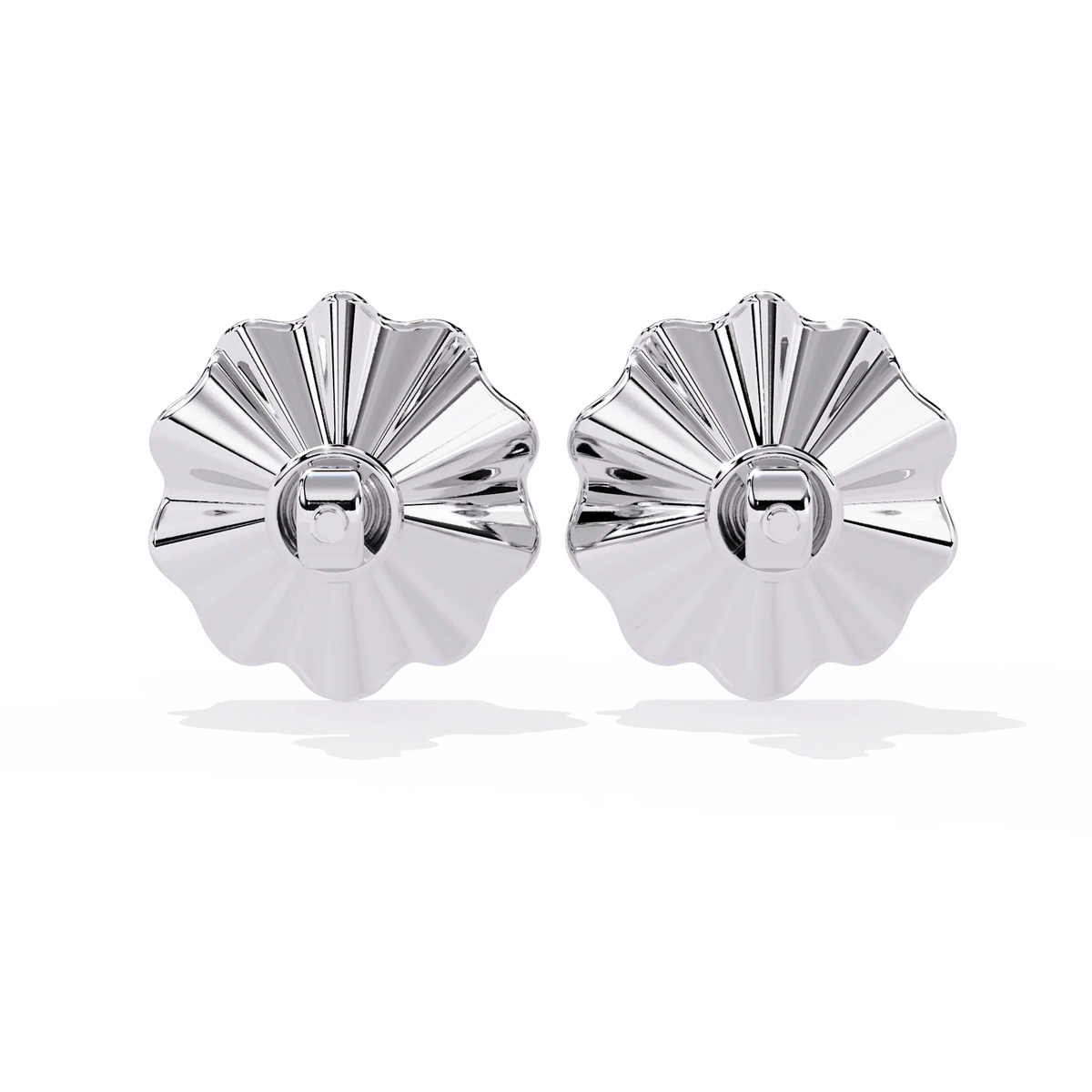 Aurora Fluted Gold Flower Lab Grown Diamond Studs - Ophiratbf