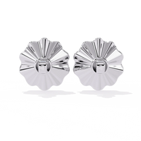 Aurora Fluted Gold Flower Lab Grown Diamond Studs - Ophiratbf