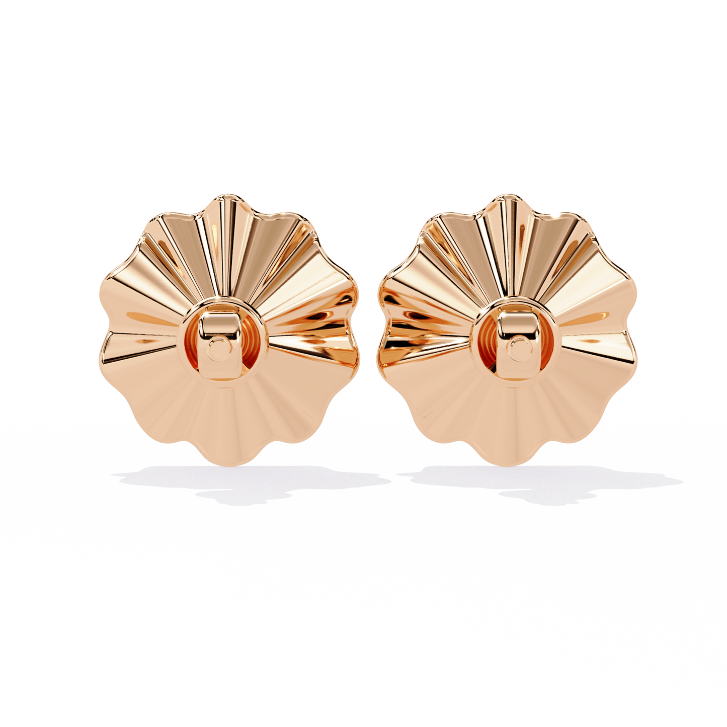 aurora fluted gold flower lab grown diamond studs