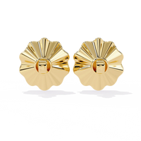 Aurora Fluted Gold Flower Lab Grown Diamond Studs - Ophiratbf