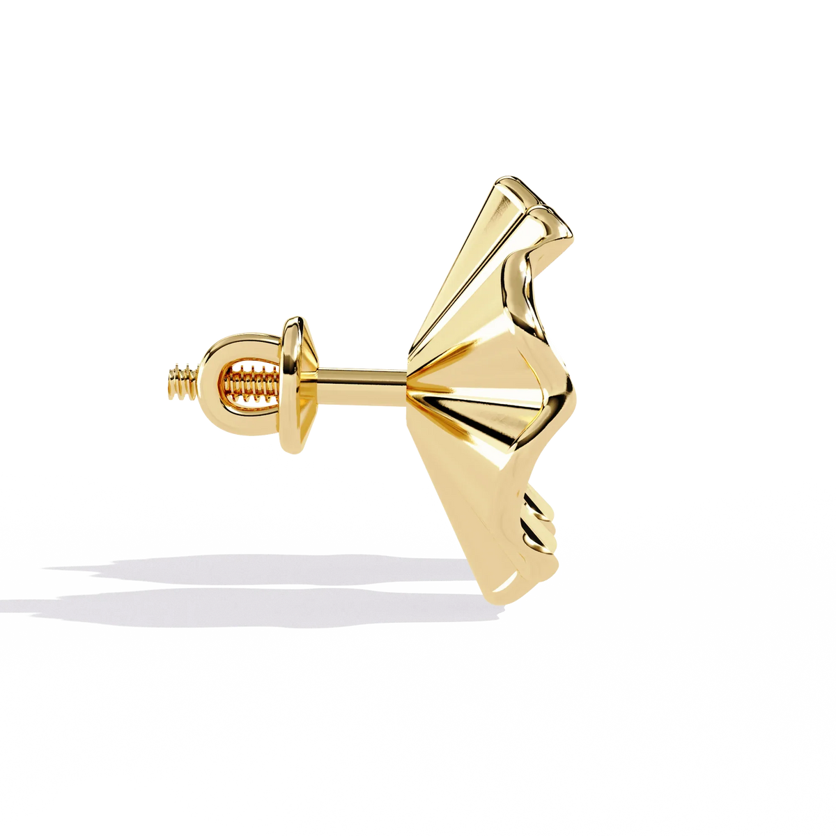 Aurora Fluted Gold Flower Lab Grown Diamond Studs - Ophiratbf