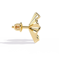 Aurora Fluted Gold Flower Lab Grown Diamond Studs - Ophiratbf