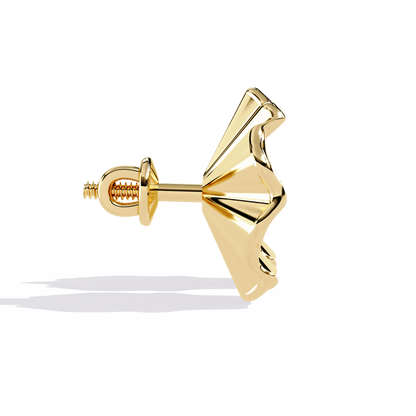 Aurora Fluted Gold Flower Lab Grown Diamond Studs